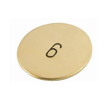 Round Brass Number Tags with Stamped Engraving